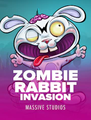 Slot temático de acción con conejos zombis y energía caótica.
